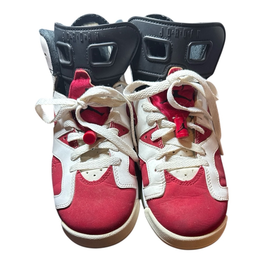 Air Jordan Retro GS CARMINE Red /White High-Top Sneakers SZ 6.5Y UK 6 EU39